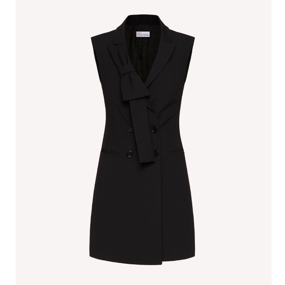RED VALENTINO  VISCOSE WOOL GABARDINE BLAZER DRESS WITH BOW